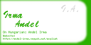 irma andel business card